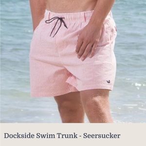 Souther Marsh dockside seersucker swim trunks
